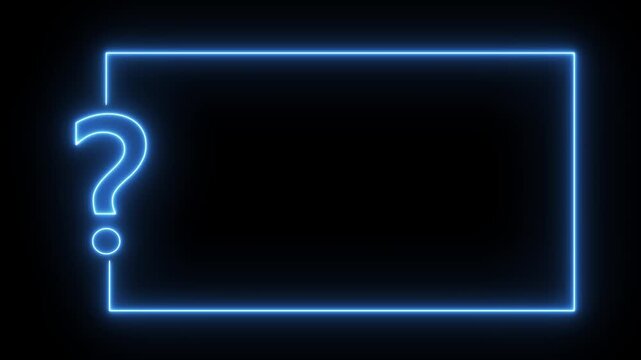 neon sign light Question mark . Quiz trivia game competition. Glowing large advertisement in concept on transparent background.
