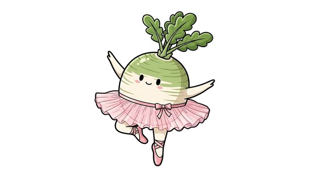 Cute cartoon snail with leaf on its back.
