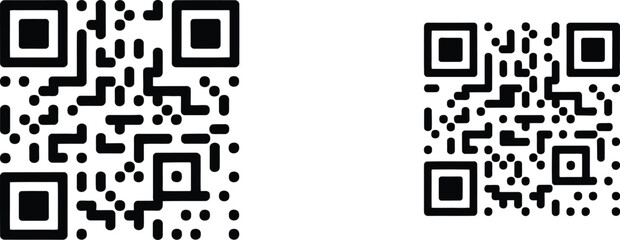 Fototapeta premium QR, code scan icons vector set, scanning frame symbols for mobile payment apps QR reader interface and secure digital access technology design.