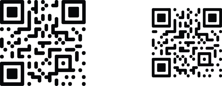 QR, code scan icons vector set, scanning frame symbols for mobile payment apps QR reader interface and secure digital access technology design.