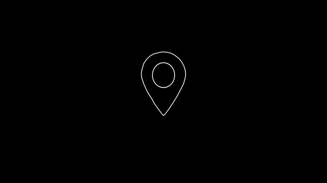 Map pointer icon set with pin symbols for navigation and location markers.4 k animation..