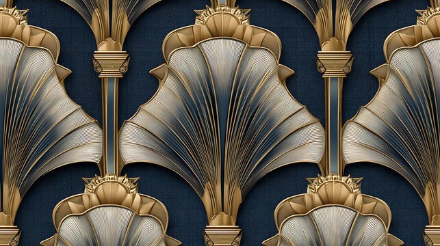 Golden ornate classical columns with intricate capitals and decorative bases indoors