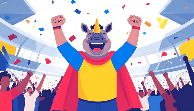 Joyful child celebrating with colorful confetti.