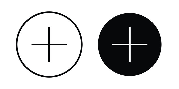 Add icon. Linear icon collection. Editable vectors
