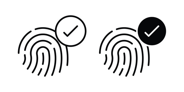 Biometric security icon. Linear icon collection. Editable vectors
