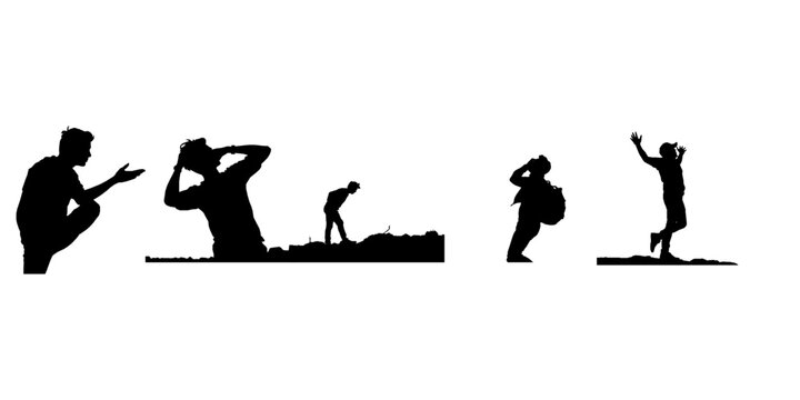 Man Leaning Into A Headwind Silhouette