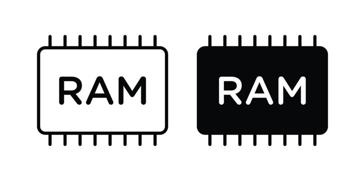 Ram memory icon. Linear icon collection. Editable vectors