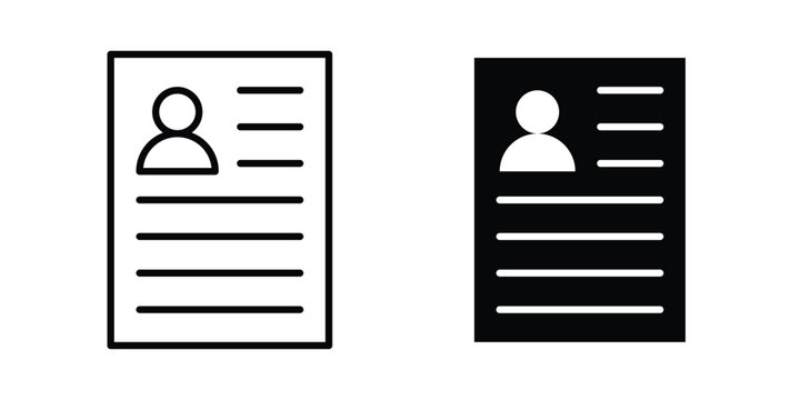 Resume icon. Linear icon collection. Editable vectors