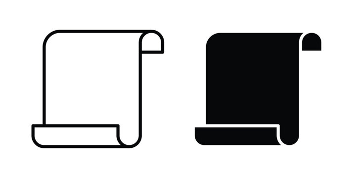 Scroll paper icon. Linear icon collection. Editable vectors