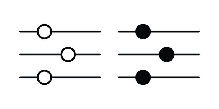 Settings sliders icon. Linear icon collection. Editable vectors
