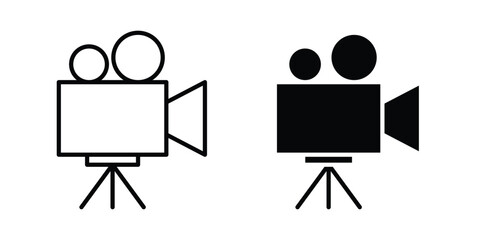 Fototapeta premium TV camera icon. Linear icon collection. Editable vectors