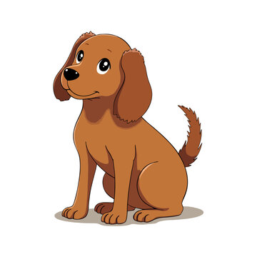 Cute Redbone Coonhound Clipart 08