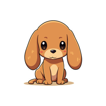 Cute Redbone Coonhound Clipart 03