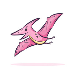 Vector illustration of a cute flying pterodactyl © Mikhail