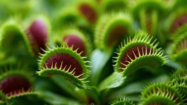 Close-up of Venus flytrap carnivorous plants