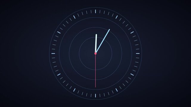 Minimalist digital clock animation, abstract time passing motion modern ui countdown timer loop motion animation