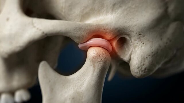 Medical animation of temporomandibular joint movement and pain