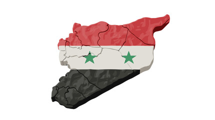 Fototapeta premium Map of syria with flag colors representing the countrys national flag and geographic outline