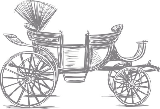 Vintage horse-drawn carriage with intricate wheel