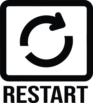 Black restart button icon Vector