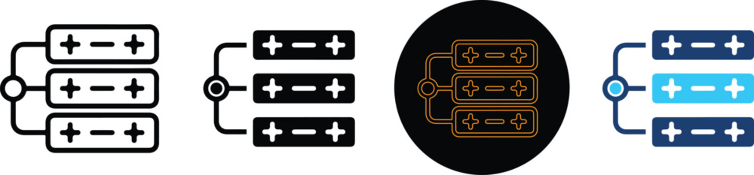Four Distinct Variations Of Hierarchical Data Structure Icons