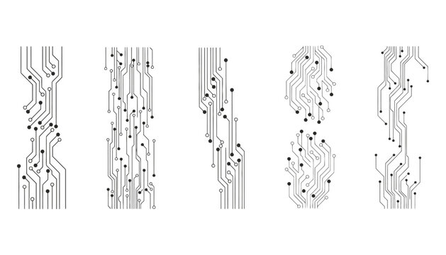 Circuit board pattern background vector electronic lines