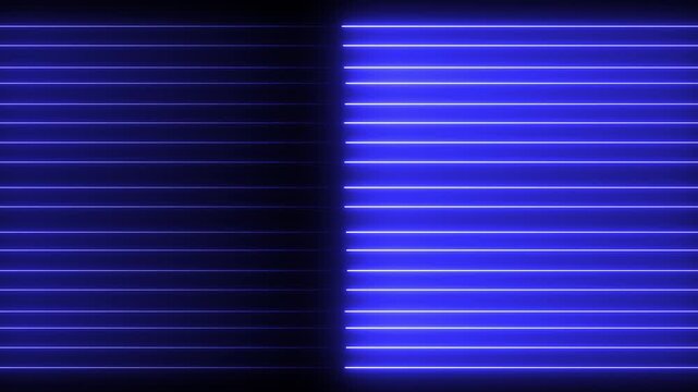 Abstract background with glowing blue neon lines in a horizontal pattern
