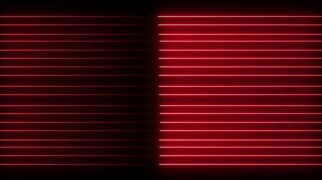 Abstract background with glowing red neon lines in a horizontal pattern