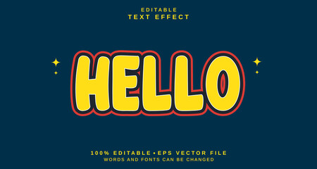 Fototapeta premium Editable text style effect - Hello text style theme.