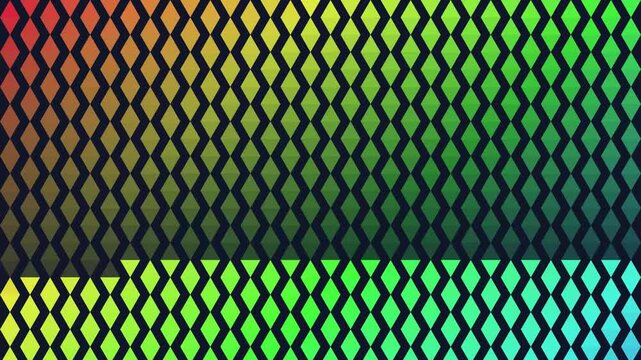 Vibrant geometric diamond pattern motion background, with dynamic gradient, color shift abstract