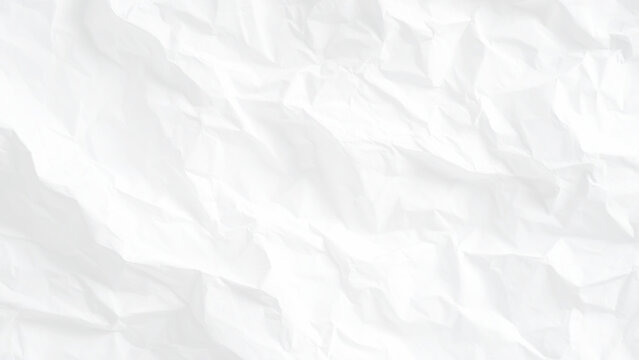 Crumpled white paper texture background with folds and creases everywhere in a sheet