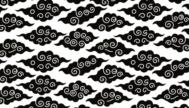 Oriental cloud pattern seamless traditional asian style