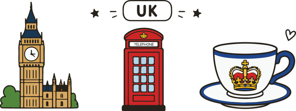 UK Icon Sheet Sticker Sheet