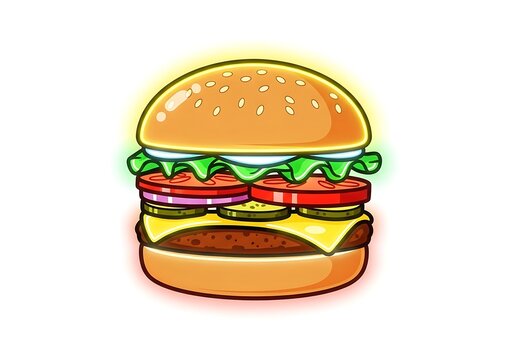 Delicious cheeseburger with melted cheese and toppings
