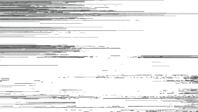 Glitchy distorted digital noise and artifacts on a white background screen