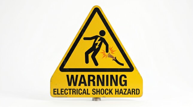 Warning sign for electrical shock hazard