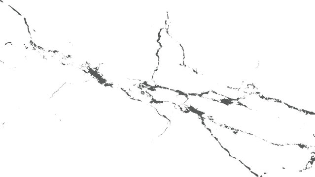 Gray cracked texture on white surface with broken lines and fragments