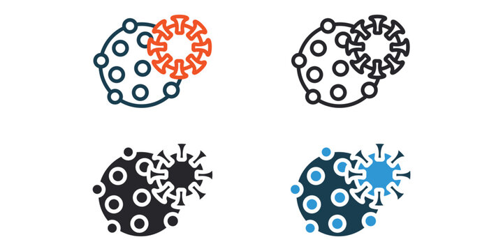 leukemia icons outline and Flat Style,transparent backgroun