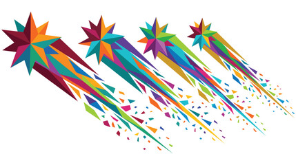 Colorful shooting stars abstract vector illustration for celebration. © SABIKUNNAHAR