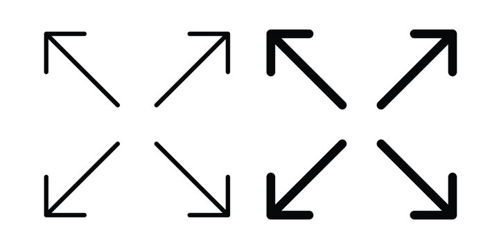 Expand icon silhouette and outline pack