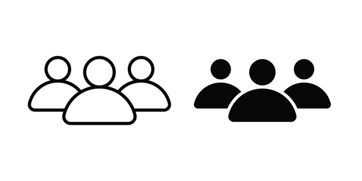 Group icon silhouette and outline pack