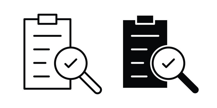 Inspection icon silhouette and outline pack