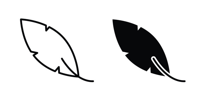 Quill icon silhouette and outline pack