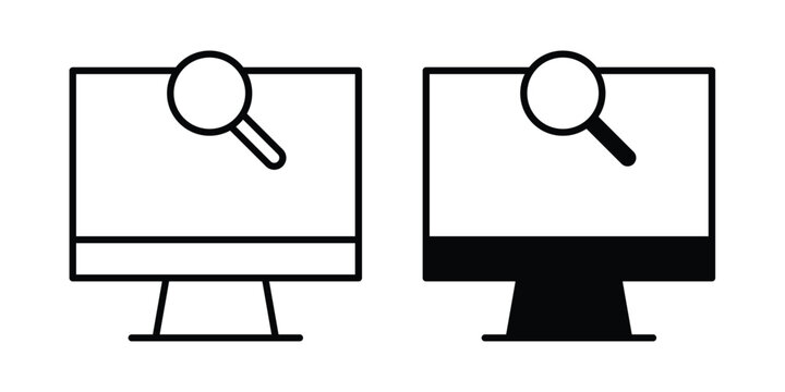 Search online icon silhouette and outline pack