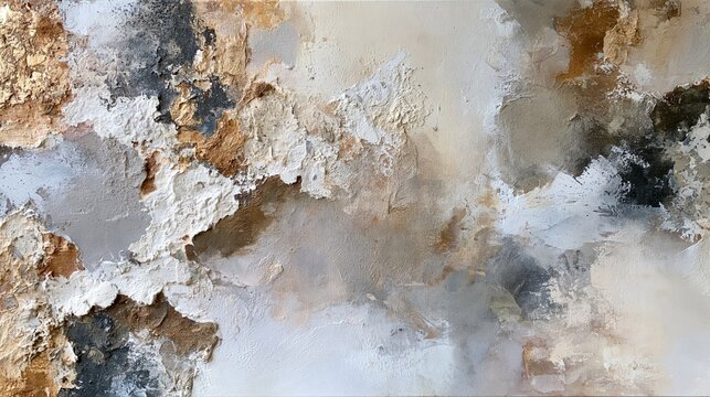 luxury abstract expressionist painting with textured neutral gallery aesthetic