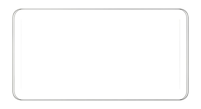 Blank black rounded rectangle layout overlay on transparent background