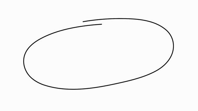 Continuous one line drawing of a black circle 4k animation motion graphics