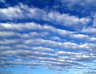Fototapeta premium Beautiful blue sky with cirrus clouds on a sunny day