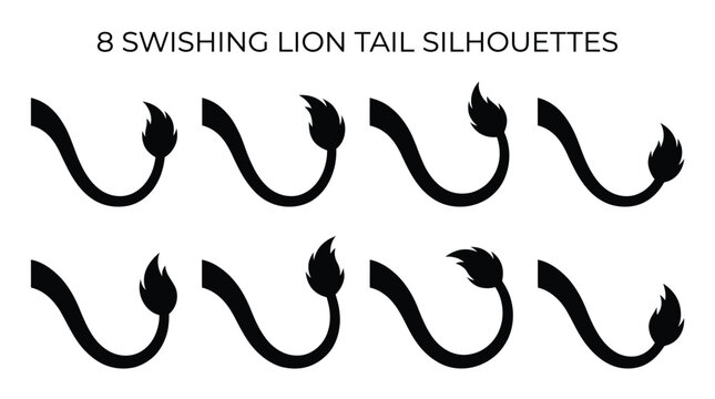 Lion tail silhouettes swishing Vector