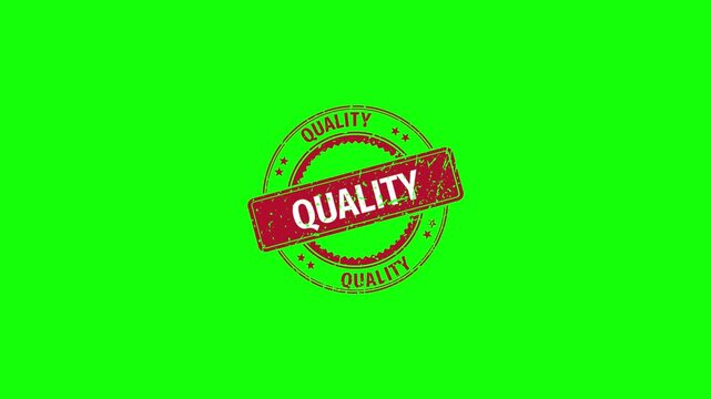 Quality stamp Animation with Grunge Distressed Texture on green screen background